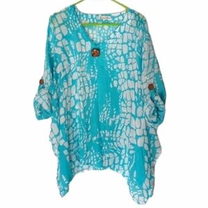 Beach top! Pleasant shade blouse large sheer